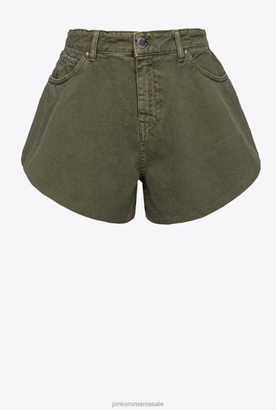 pantaloni scurți | pantaloni scurți fluture din material taur Pinko verde pușcă B0D08657