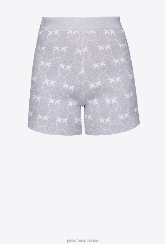 pantaloni scurți | pantaloni scurți monogram din lurex Pinko liliac/alb B0D08718
