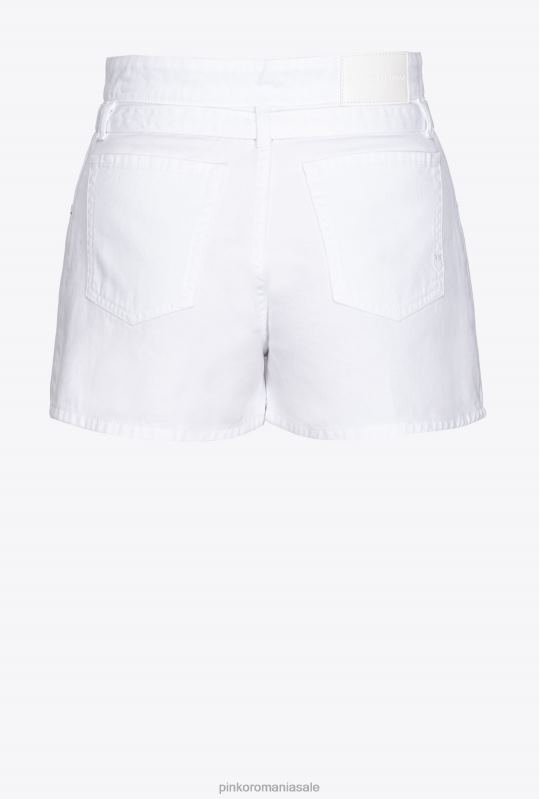 pantaloni scurți | pantaloni scurti tip fusta mini cu centura Pinko alb strălucitor B0D08674
