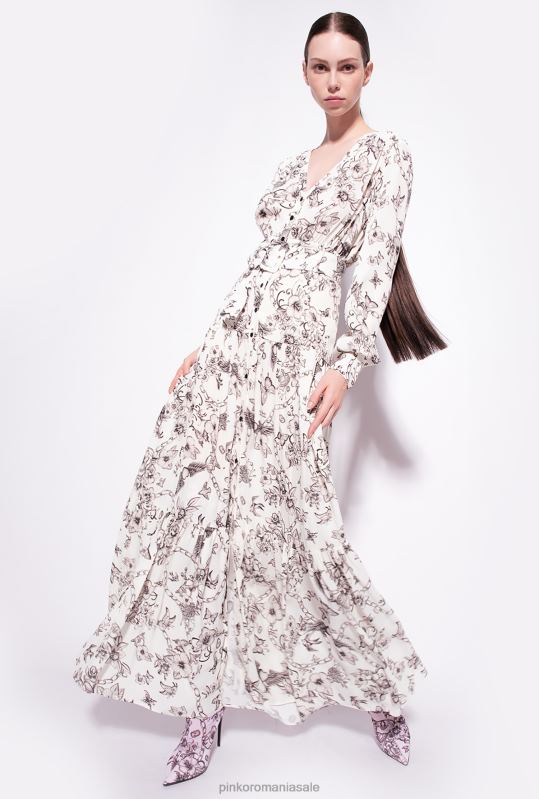 rochii lungi | rochie cămașă cu imprimeu tatuaje Pinko unt/negru B0D08114