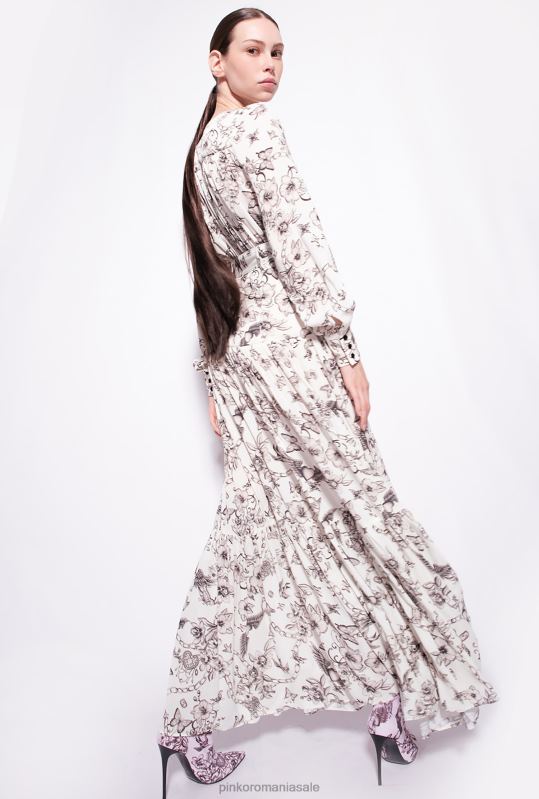 rochii lungi | rochie cămașă cu imprimeu tatuaje Pinko unt/negru B0D08114