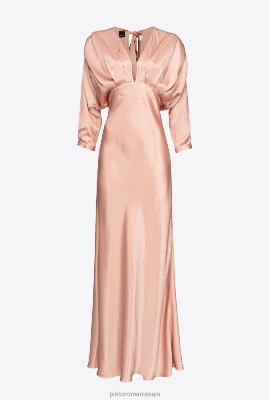 rochii lungi | rochie din satin cu fundita Pinko cameo roz B0D08110