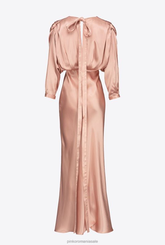 rochii lungi | rochie din satin cu fundita Pinko cameo roz B0D08110