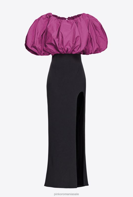 rochii lungi | rochie din tafta galeria Pinko negru/violet B0D08213