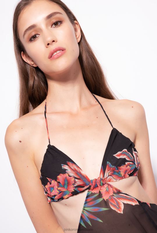 rochii lungi | rochie din vel tropical Pinko multi. roșu/negru B0D08102