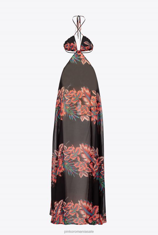 rochii lungi | rochie din vel tropical Pinko multi. roșu/negru B0D08102