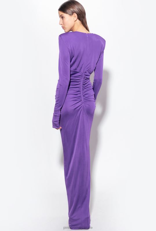 rochii lungi | rochie lucioasă cu un singur umăr Pinko violet violet B0D08167