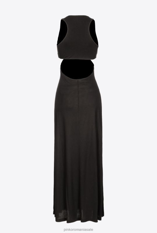 rochii lungi | rochie lunga cu detaliu decupat Pinko limuzina neagră B0D085