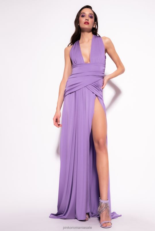 rochii lungi | rochie lunga cu detaliu incrucisat si drapaj Pinko bougainvillea B0D0827