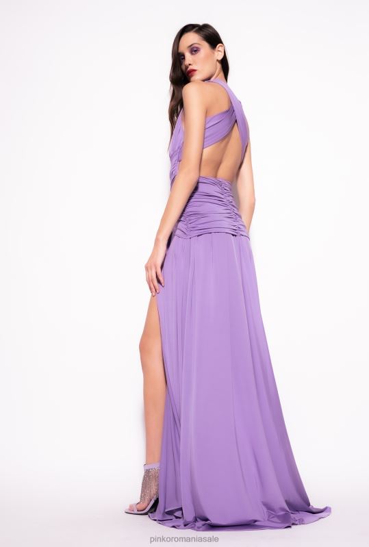 rochii lungi | rochie lunga cu detaliu incrucisat si drapaj Pinko bougainvillea B0D0827