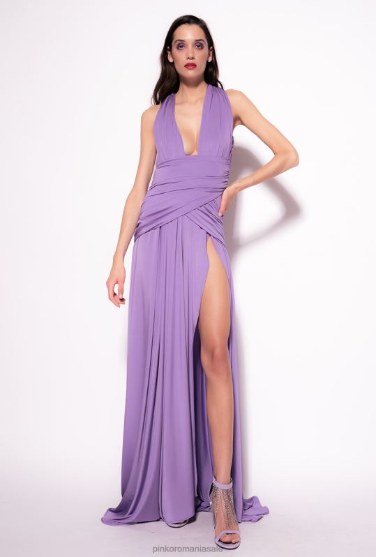 rochii lungi | rochie lunga cu detaliu incrucisat si drapaj Pinko bougainvillea B0D0827