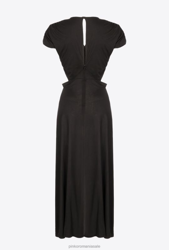 rochii lungi | rochie lunga cu laturile deschise Pinko limuzina neagră B0D089