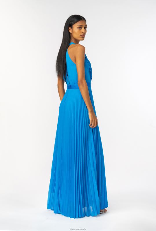 rochii lungi | rochie lunga din sifon plisat Pinko director albastru B0D08148