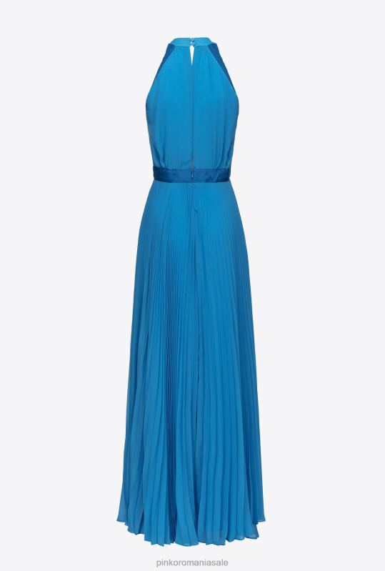 rochii lungi | rochie lunga din sifon plisat Pinko director albastru B0D08148
