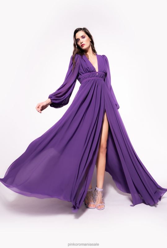 rochii lungi | rochie lunga, eleganta din sifon Pinko violet violet B0D08183
