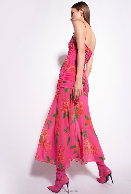 rochii lungi | rochie slim-fit cu imprimeu floral Pinko multi fucsia/rosu B0D08142
