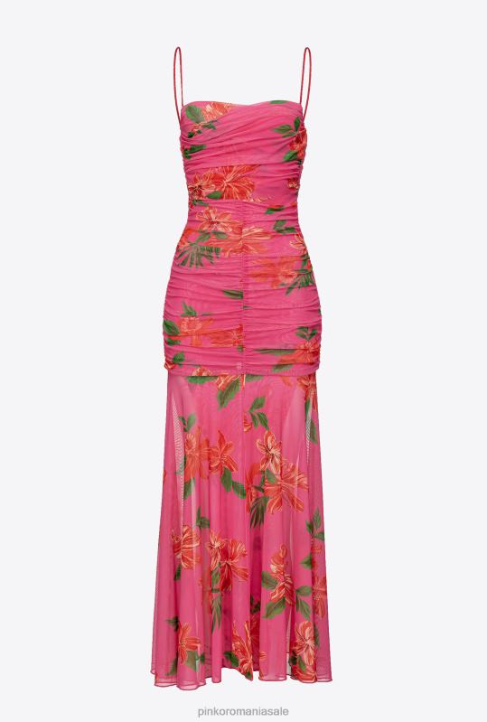 rochii lungi | rochie slim-fit cu imprimeu floral Pinko multi fucsia/rosu B0D08142