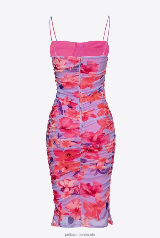 rochii de lungime mijlocie | rochie cu imprimeu floral până la gambă Pinko liliac/roz deschis/fucsia B0D0895