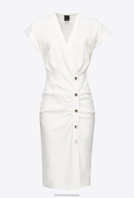 rochii de lungime mijlocie | rochie de in nasturi Pinko nor alb B0D0887