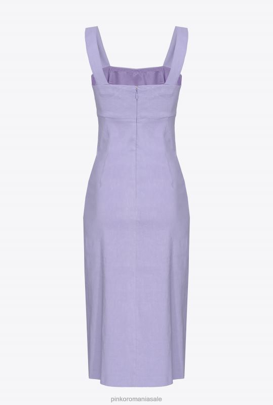 rochii de lungime mijlocie | rochie din in elastic până la gambe Pinko orhidee ușoară B0D08122
