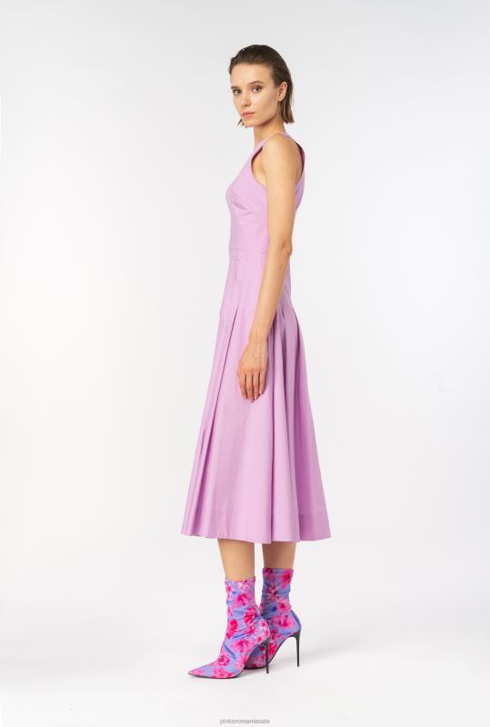 rochii de lungime mijlocie | rochie din poplin plisat Pinko dk șofran B0D0845