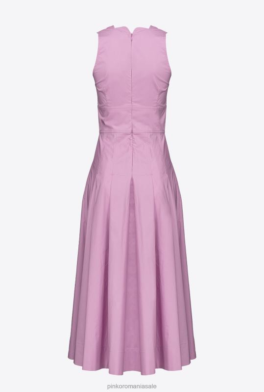 rochii de lungime mijlocie | rochie din poplin plisat Pinko dk șofran B0D0845