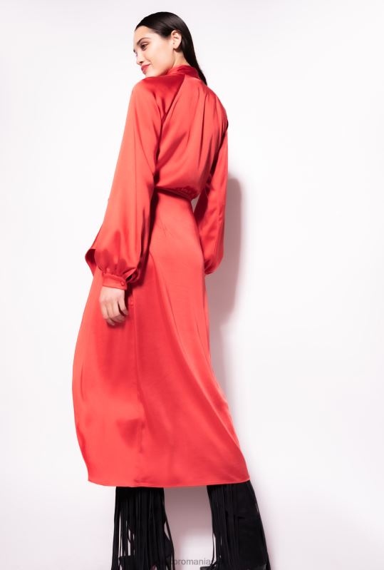 rochii de lungime mijlocie | rochie din satin Pinko formula 1 roșu B0D08101