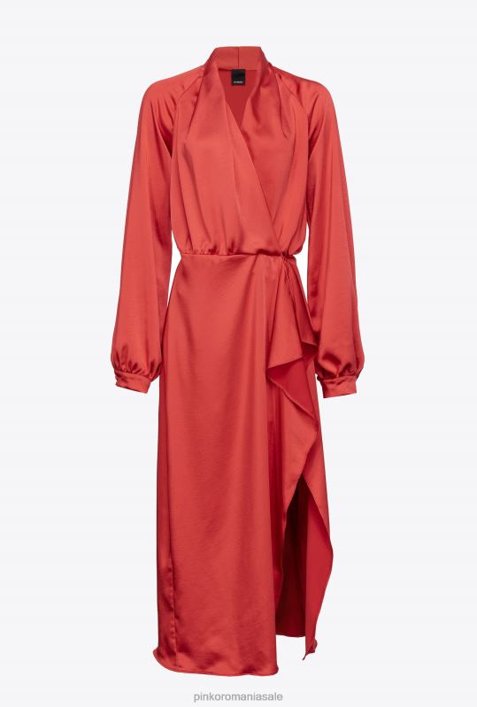 rochii de lungime mijlocie | rochie din satin Pinko formula 1 roșu B0D08101