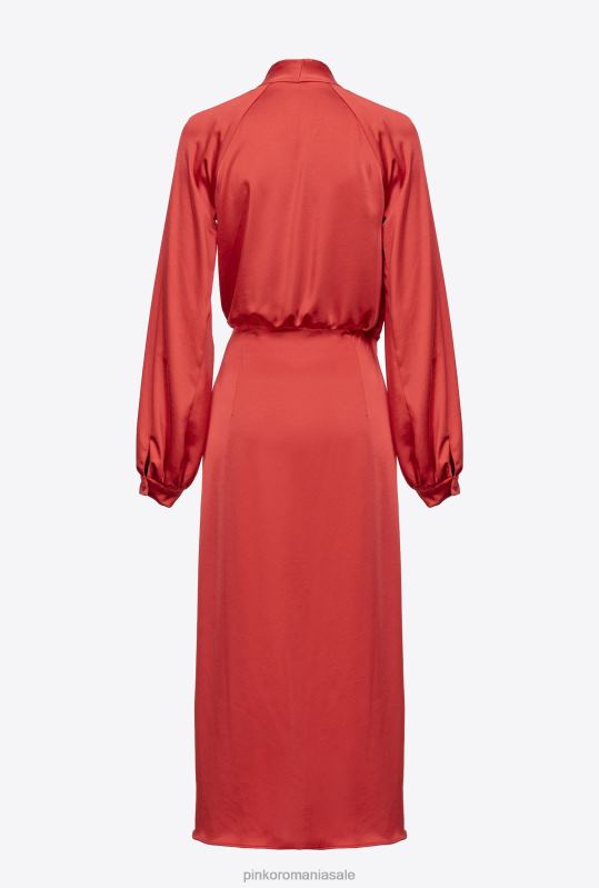 rochii de lungime mijlocie | rochie din satin Pinko formula 1 roșu B0D08101