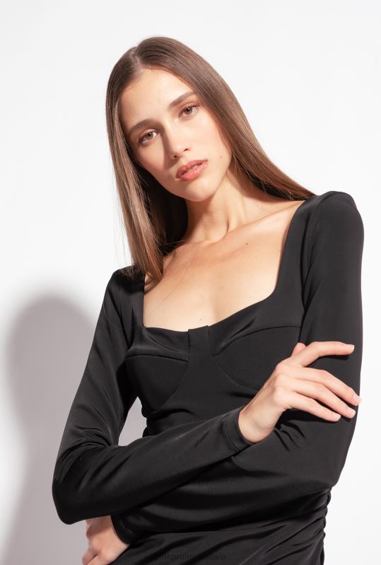 rochii de lungime mijlocie | rochie fluidă din neopren Pinko limuzina neagră B0D08193