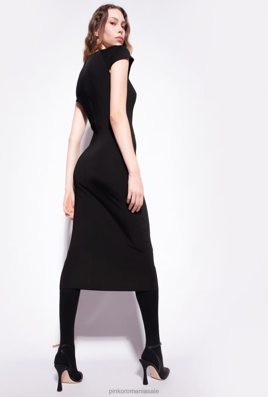 rochii de lungime mijlocie | rochie lungă, simplă, confortabilă Pinko limuzina neagră B0D08120