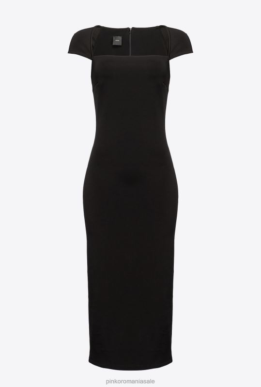 rochii de lungime mijlocie | rochie lungă, simplă, confortabilă Pinko limuzina neagră B0D08120
