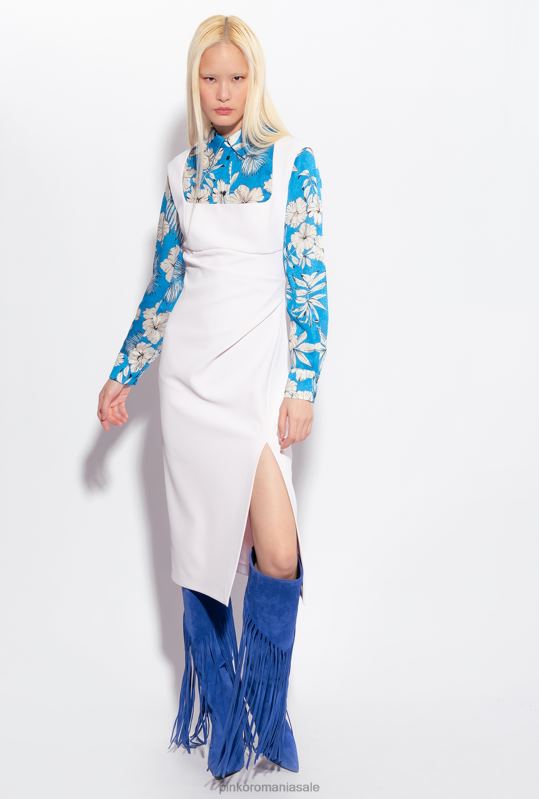rochii de lungime mijlocie | rochie midi cu fanta Pinko nor roz B0D0877