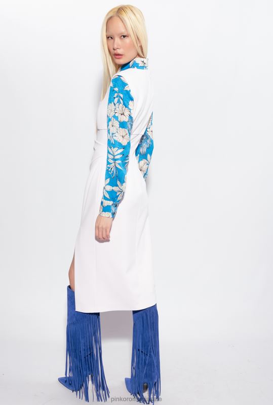 rochii de lungime mijlocie | rochie midi cu fanta Pinko nor roz B0D0877