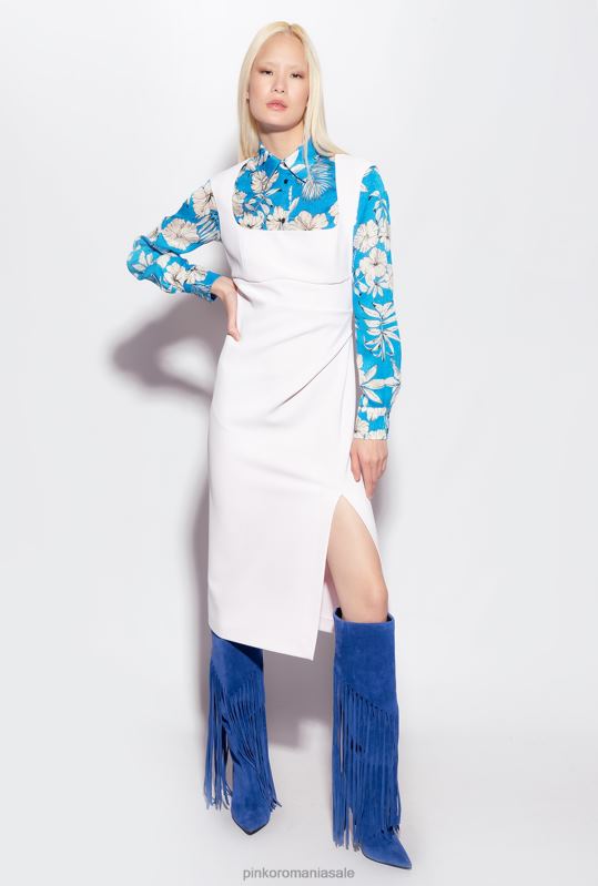 rochii de lungime mijlocie | rochie midi cu fanta Pinko nor roz B0D0877