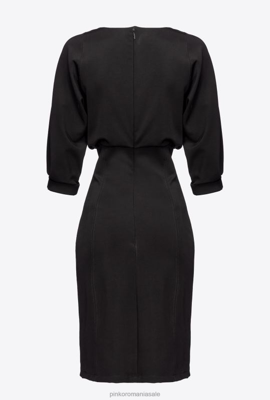 rochii de lungime mijlocie | rochie midi cu fusta teaca Pinko limuzina neagră B0D08118