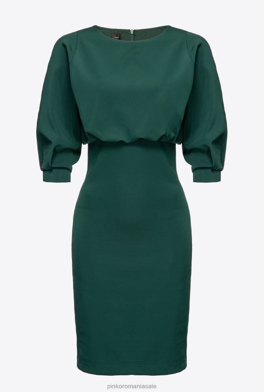 rochii de lungime mijlocie | rochie midi cu fusta teaca Pinko verde ponderosa B0D08214