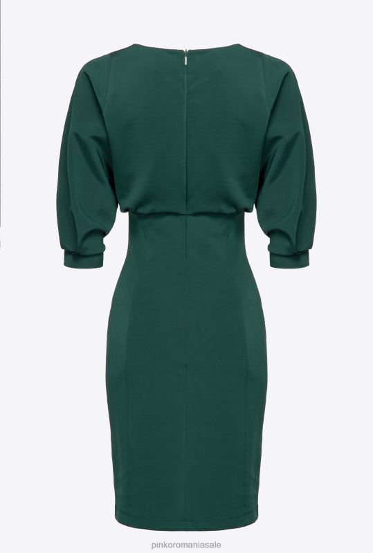 rochii de lungime mijlocie | rochie midi cu fusta teaca Pinko verde ponderosa B0D08214