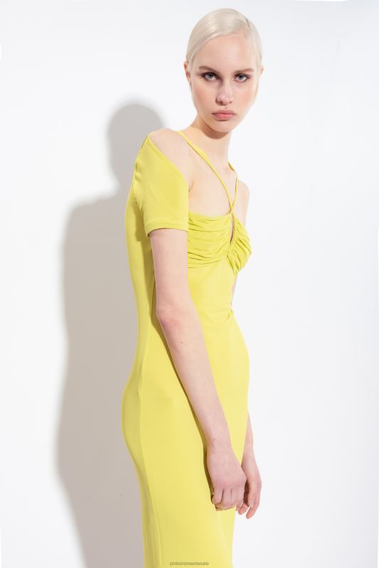 rochii de lungime mijlocie | rochie midi din jerseu fluid Pinko verde - solfatara B0D084