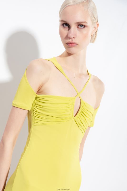 rochii de lungime mijlocie | rochie midi din jerseu fluid Pinko verde - solfatara B0D084