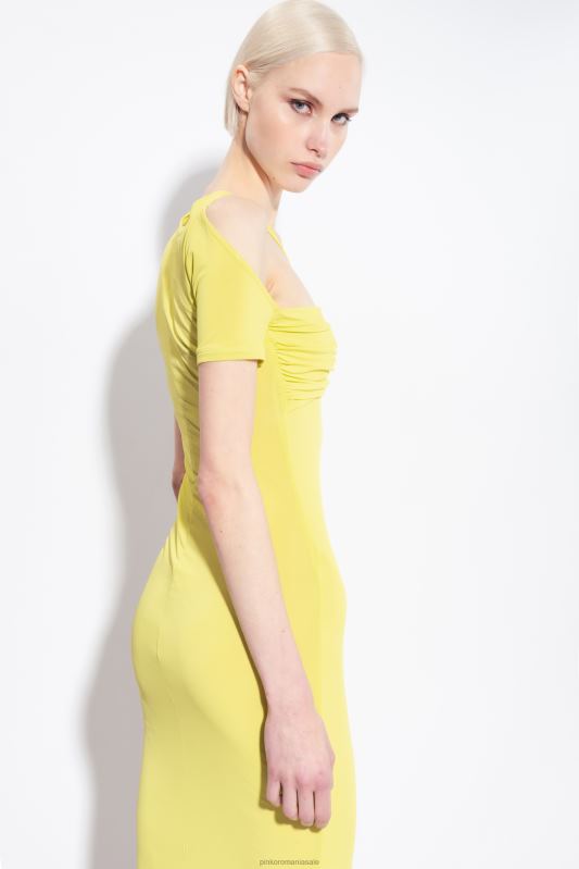 rochii de lungime mijlocie | rochie midi din jerseu fluid Pinko verde - solfatara B0D084