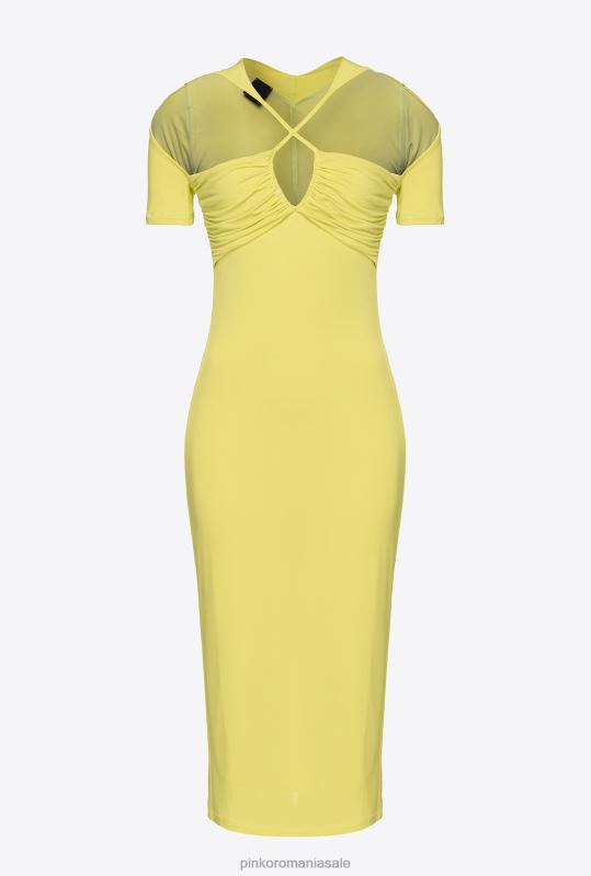 rochii de lungime mijlocie | rochie midi din jerseu fluid Pinko verde - solfatara B0D084