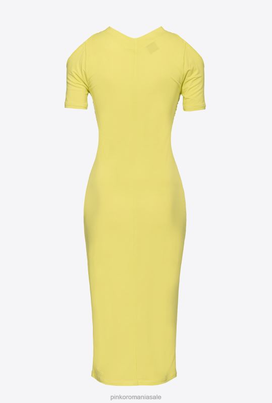 rochii de lungime mijlocie | rochie midi din jerseu fluid Pinko verde - solfatara B0D084