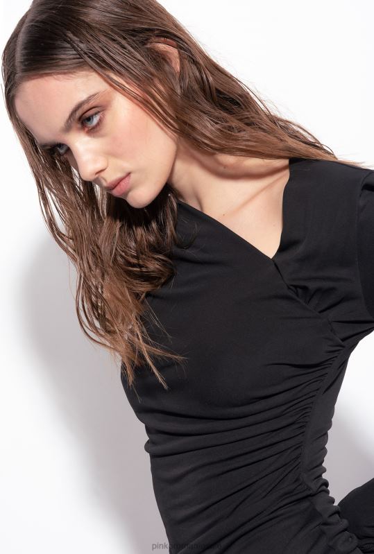 rochii de lungime mijlocie | rochie până la gambă, cu detaliu cu strângere laterală Pinko limuzina neagră B0D08192