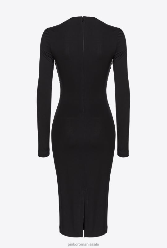 rochii de lungime mijlocie | rochie până la gambă, cu detaliu cu strângere laterală Pinko limuzina neagră B0D08192