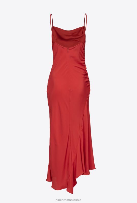 rochii de lungime mijlocie | rochie slip din amestec de mătase Pinko formula 1 roșu B0D0880