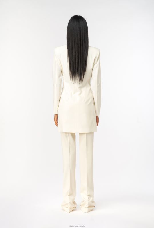 rochii scurte | rochie blazer cu siret Pinko roz alb fum B0D08125