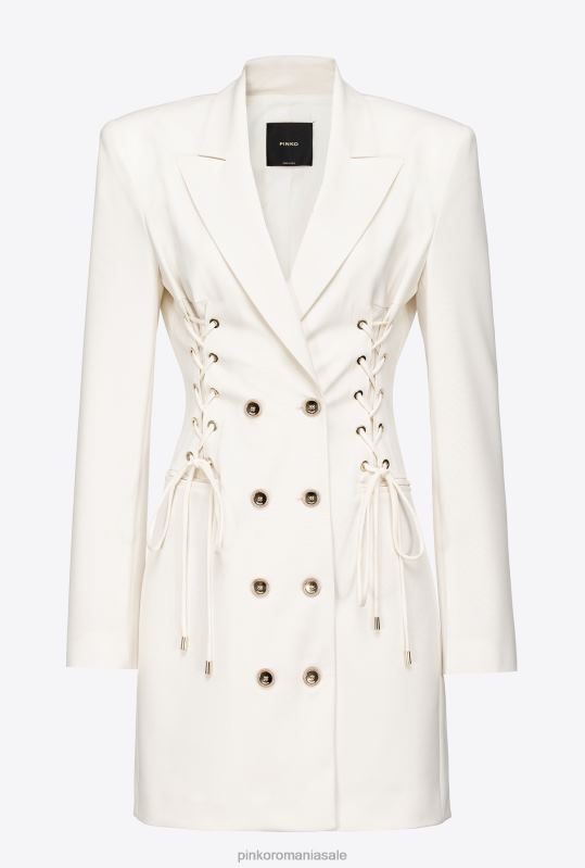 rochii scurte | rochie blazer cu siret Pinko roz alb fum B0D08125
