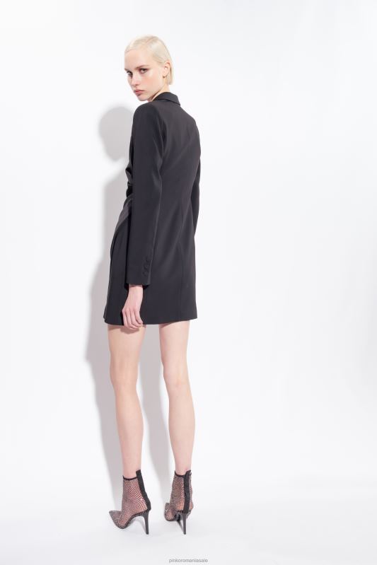 rochii scurte | rochie blazer din satin Pinko limuzina neagră B0D08149