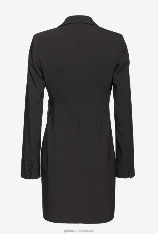 rochii scurte | rochie blazer din satin Pinko limuzina neagră B0D08149